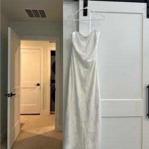 NWT Abercrombie Julia Slip Satin Jacquard Maxi Dress